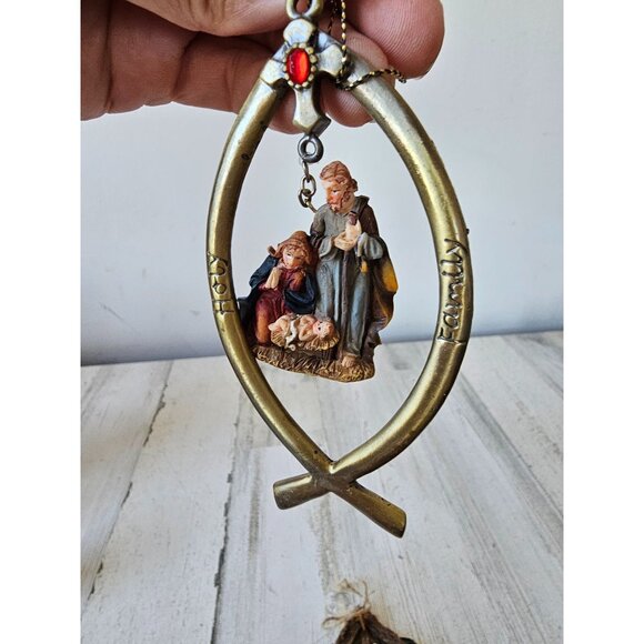 Holy family Nativity Mary Joseph ornament Xmas tree smaller holy family - Picture 4 of 10